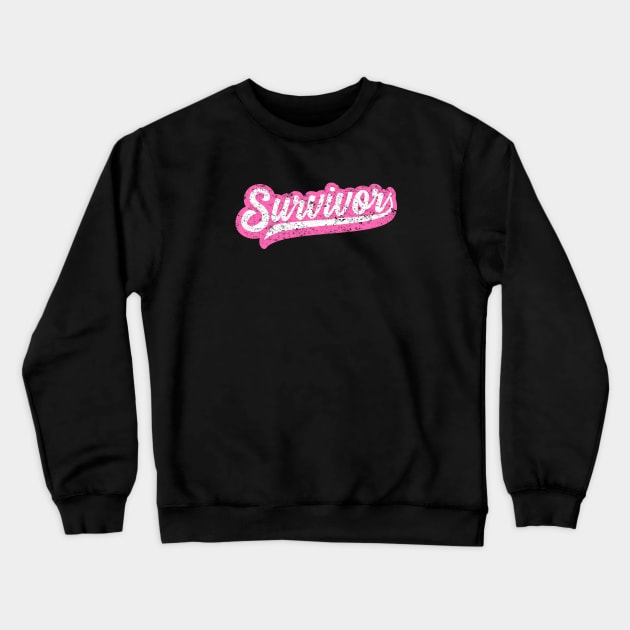 Breast Cancer Survivor - Retro Grunge Style Crewneck Sweatshirt by jpmariano